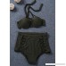 Nulibenna Bandage Cross Criss Halter High Waisted 2 Piece Bikini Swimsuit Army Green B01G2ZQBB8